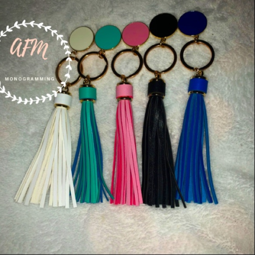 Tassel keychains with initals